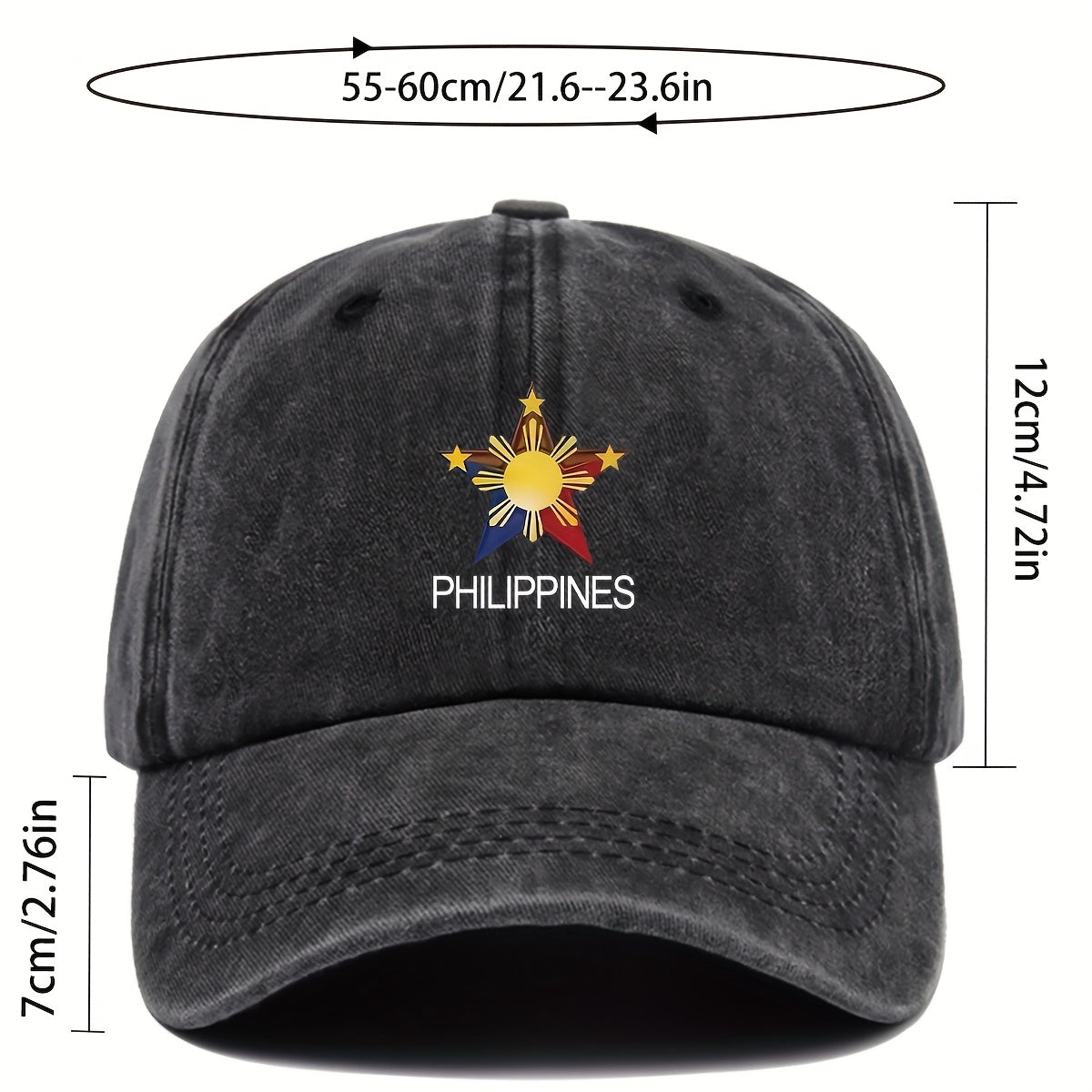 Retro Urban Star Print Baseball Cap - Filipino Special Pattern Breathable Adjustable Unisex Beach Hat | Essential for City Riders, Skaters, And Campers | Ideal Gift for Teenagers And Adults, 1pc