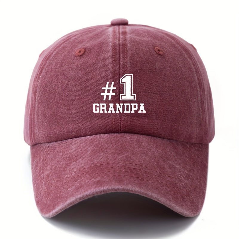 MAKEFGE #1 Grandpa Baseball Cap - Vintage Washed Truck Driver Hat, Lightweight Dad Grandpa Gift for Father's Day, Birthday - Available in Black, Brown, Maroon, Navy - Outdoor Camping, Travel, Everyday Casual Hat.woven Fabric.