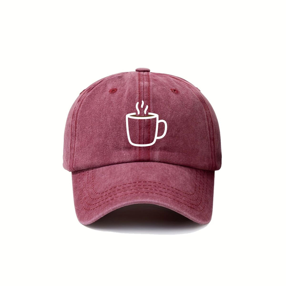 Hot Brew Coffee Mug Hot American Retro Washed Distressed Printed Baseball Cap for Men And Women, Suitable for Spring And Autumn, Outdoor Sun Hat, Personalized Trendy Hip-Hop Duckbill Cap