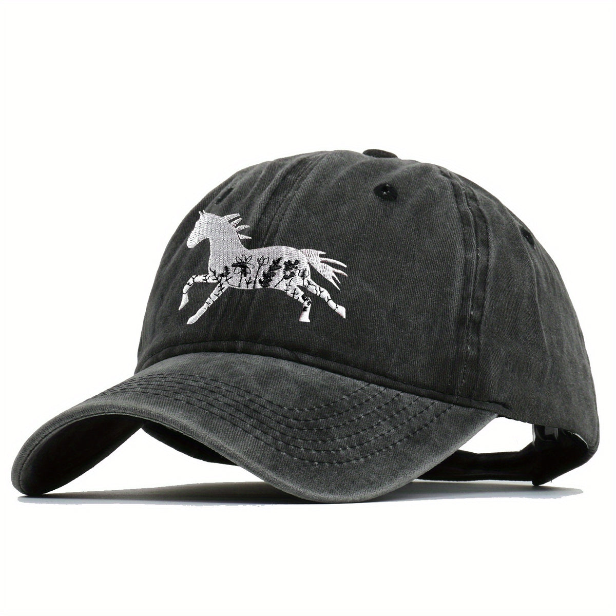Unisex Adjustable Baseball Cap with Retro Running Horse Design, a Summer Must-Have