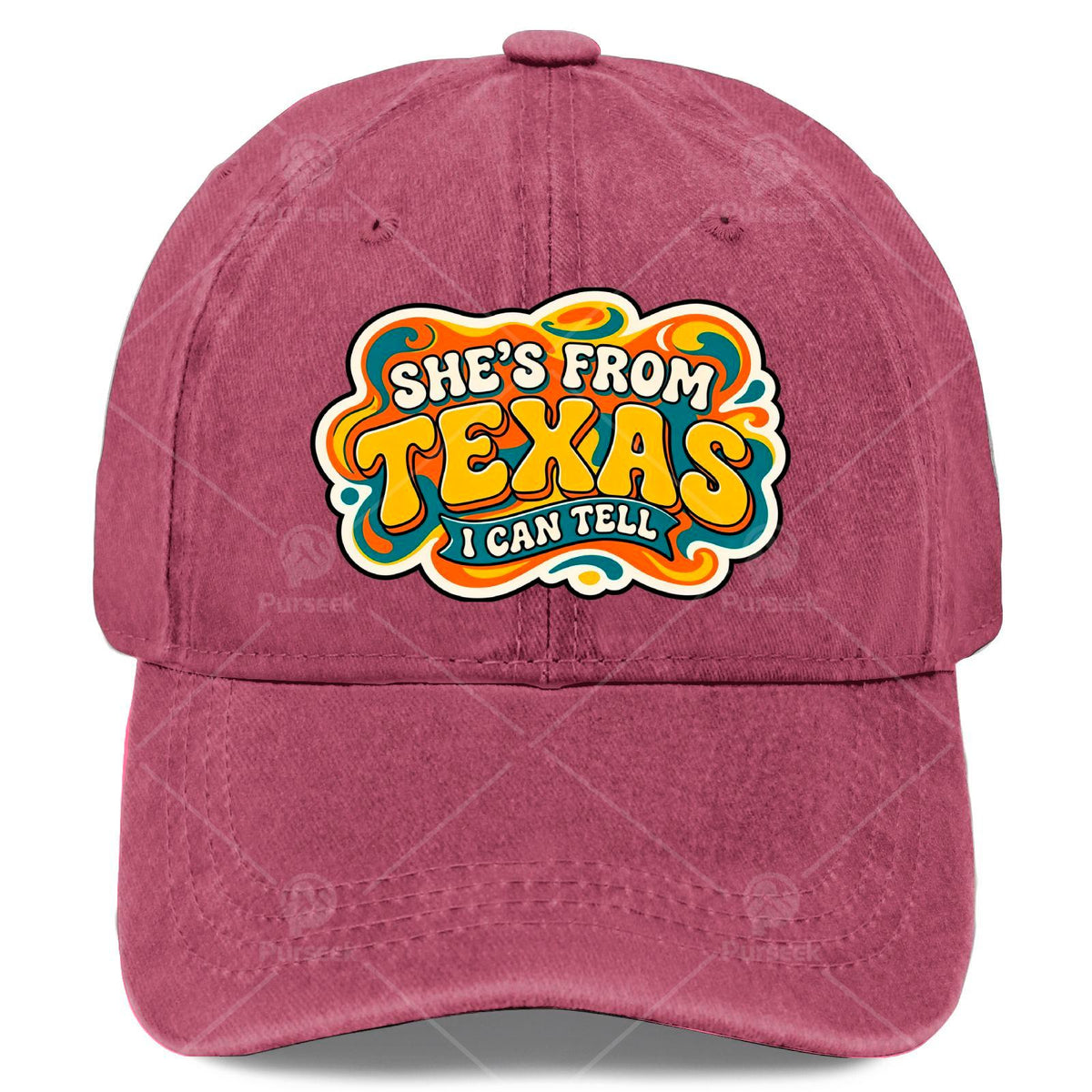 Vintage Texas Cowgirl Baseball Cap - Lightweight Retro Hat with Iconic Texas Print, Round Top Design & Closure, Suitable for Games, 4th of, Christmas Gifts, Machine Washable for Pride, Themed Outfits