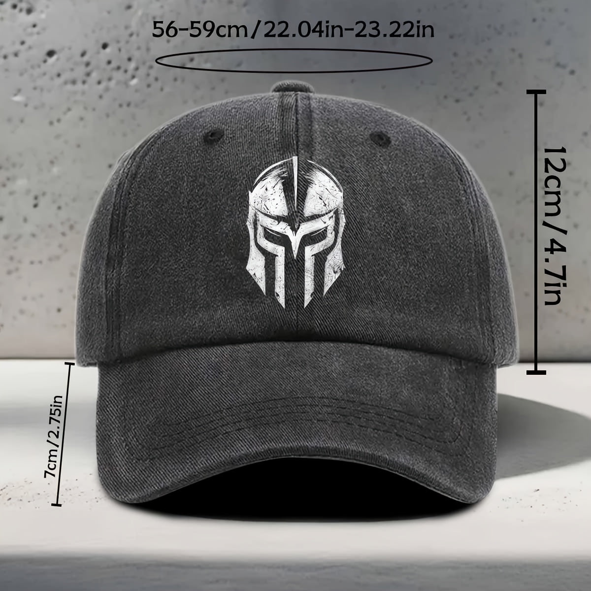 Women'S Baseball Cap, Spartan Warrior Element Pattern, Conveying The Concept of Power And Courage, Classic Retro, Street Trendy, Unisex Duckbill Hat, Suitable for Ancient Greek Theme Parties, Historical Cultural Events, Daily Outing Outdoor Sports