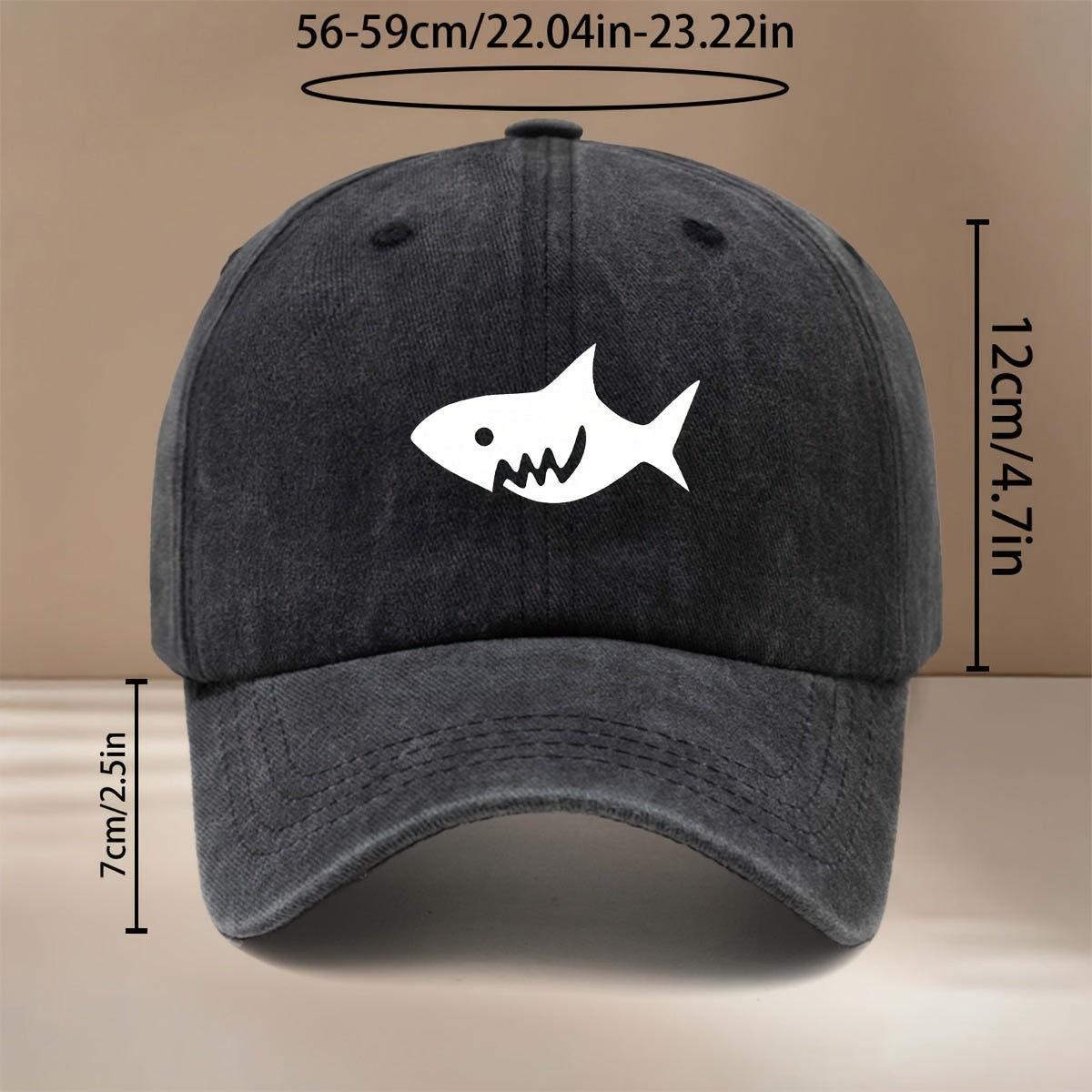 This Is a Stylish And Lightweight Baseball Cap Featuring a Cartoon Shark Design. It Is Adjustable in Size And Suitable for Both Men And Women, Making It a Trendy Choice for Outdoor Sports, Gatherings