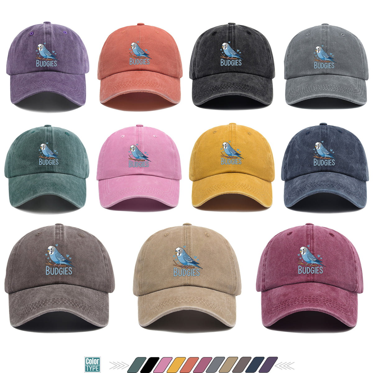 1pc Cute and Soothing Parrot Pattern Printed Baseball Cap, Black Papa Trucker Hat, Breathable and Comfortable, Solid Color Simple Vintage Soft Top Dad Hat, Adjustable Size, Unisex, All-Season Sun Hat, Multiple Colors Available, Youth Couples