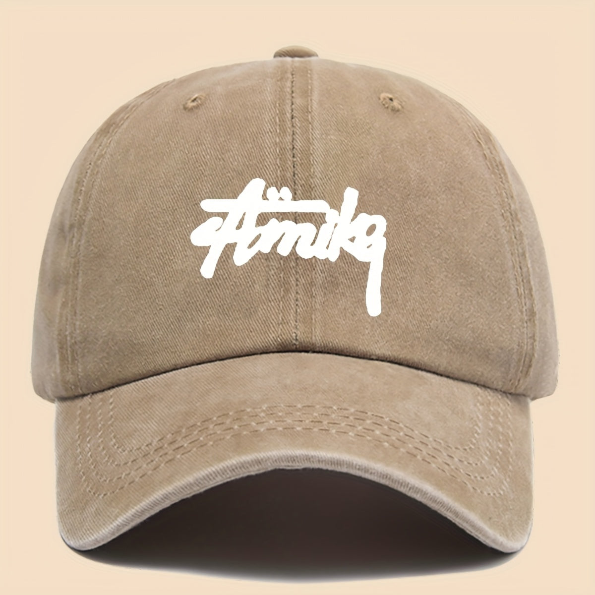 1pc AMIKE Printed Urban Cool Baseball Cap - Unisex Adjustable Washed Skate Cap for Outdoor Adventures, Breathable Fashion Unisex Design, Perfect for Hiking, Fishing, Dating - Ideal Gift for Teens, Couples, and Families for Birthdays/Holidays