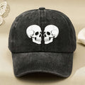 Vintage Double Skull Graphic Baseball Cap for Men And Women Cool Street Style Casual Hat for Anniversary And Party