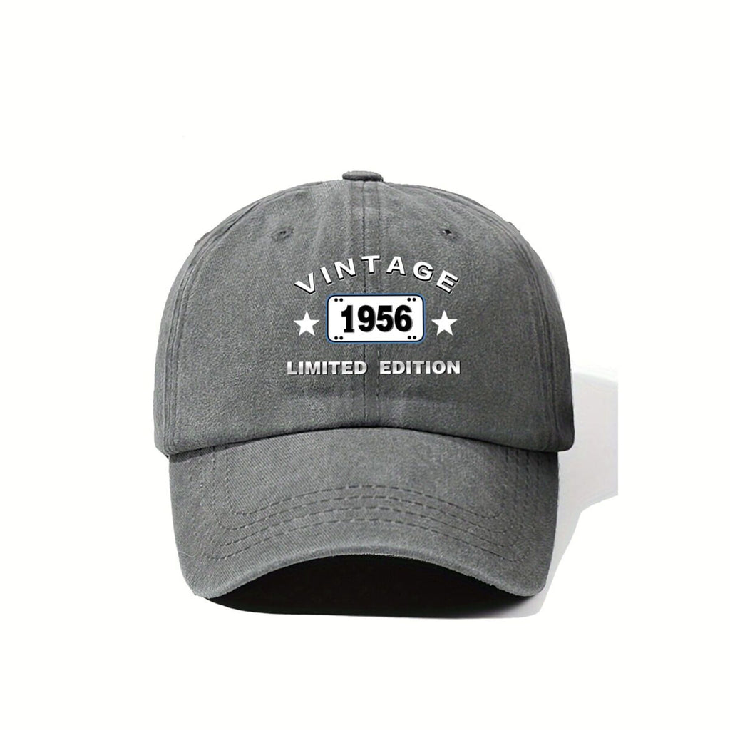 Vintage 1956 Lid Edition Design, Celebrating an Aesthetic And Its Timeless Appeal. American Retro Washed Distressed Printed Baseball Cap for Men And Women, Spring And Autumn Outdoor Sun Hat, Personalized Trendy Hip-Hop Duckbill Cap