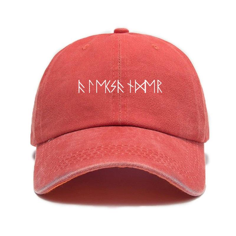 Distressed Printed Baseball Cap Adult Hot Selling Trendy Printed Vintage Distressed All-Match Men Women Water Wash Baseball Cap Outdoor Sunshade Cap