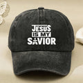 Is My Savior Christian Cross Hat Vintage Baseball Cap for Men Women Faith Street Casual Easter Gift