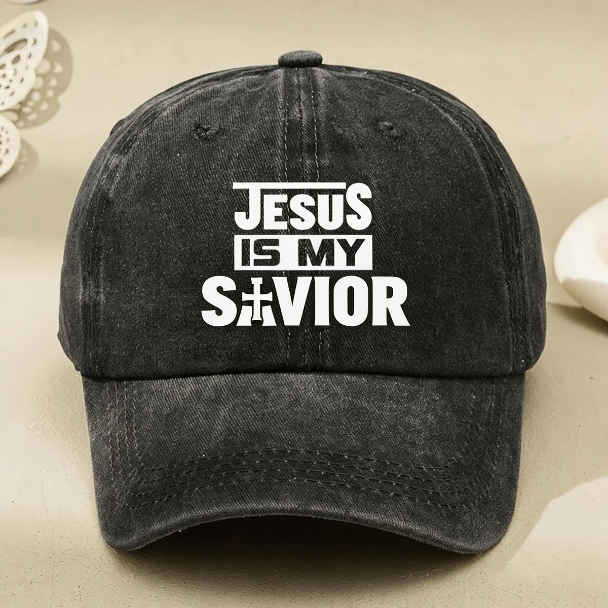 Is My Savior Christian Cross Hat Vintage Baseball Cap for Men Women Faith Street Casual Easter Gift