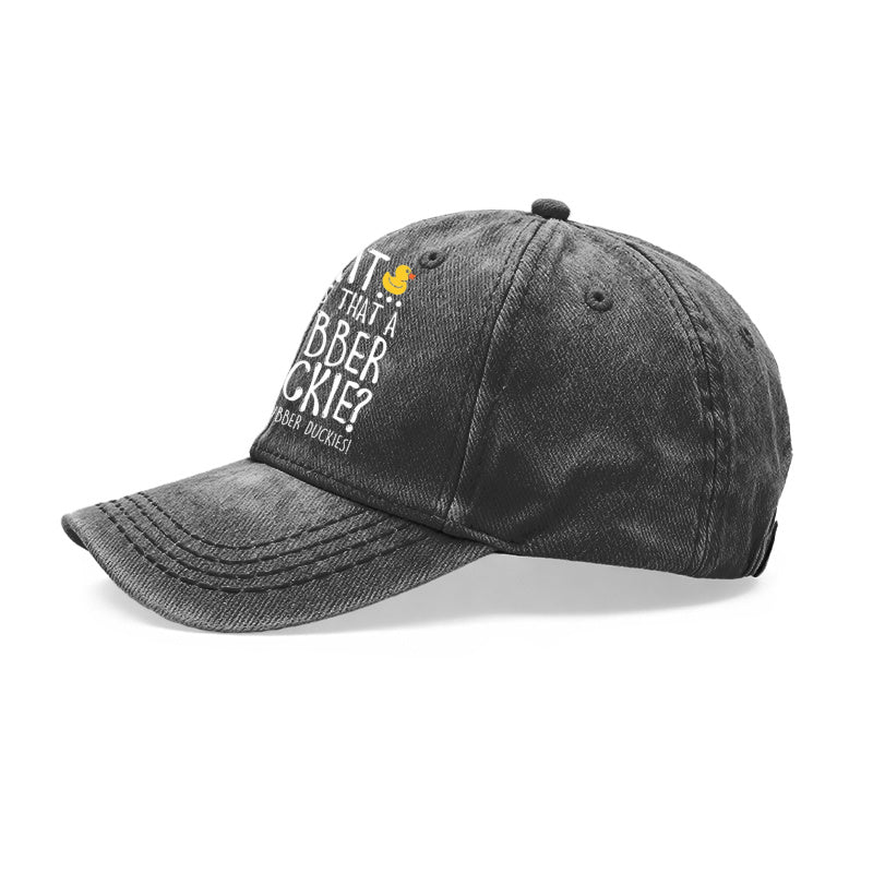 A Vintage Washed Unisex Baseball Cap with a Rubber Duck Theme, Fun Slogan Print, And Adjustable Design, Suitable for Outdoor Activities And Everyday Wear. It'S a Great Gift for Both Men And Women, Perfect for Gifting to Friends And Family