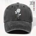 Unisex Rose Love Print Washed Vintage Baseball Cap Fashion Men Women Sunshade Outdoor Hat Adjustable Hat Trucker Cap Suitable for All Seasons Daily Wear