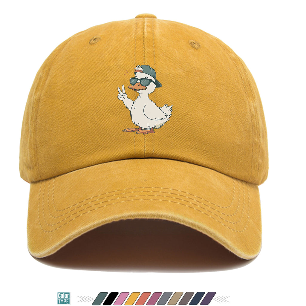 1pc Duck Print Baseball Cap with Fashion Glasses Suitable for Men & Women, Adjustable Unisex Hat with Duck, Hip-Hop Streetwear Cap for Outdoor, Daily Commuting, Matching Couple Gift, Trendy Birthday Present for And