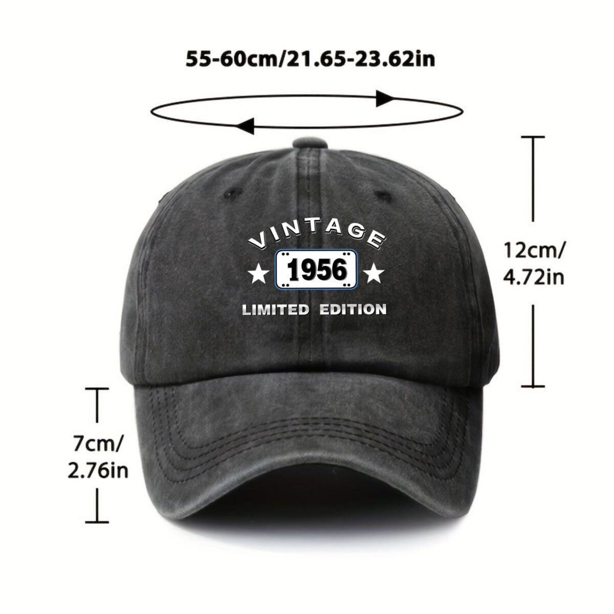Vintage 1956 Lid Edition Design, Celebrating an Aesthetic And Its Timeless Appeal. American Retro Washed Distressed Printed Baseball Cap for Men And Women, Spring And Autumn Outdoor Sun Hat, Personalized Trendy Hip-Hop Duckbill Cap