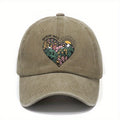 Unisex 100% Baseball Cap, Floral and Mountain View Print, Adjustable Buckle Closure, Lightweight, Breathable, Sun-protective, Ideal for Outdoor Sports and Summer Activities