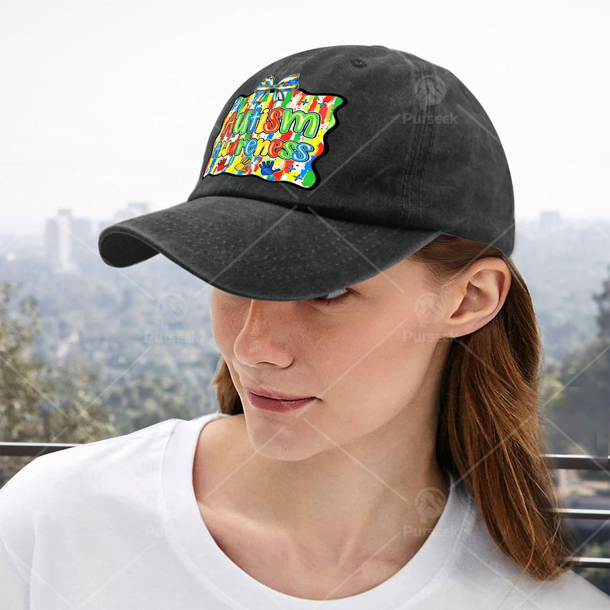 Fashionable Baseball Cap, Unisex, Featuring a Bright Patchwork Design to Promote Autism Awareness