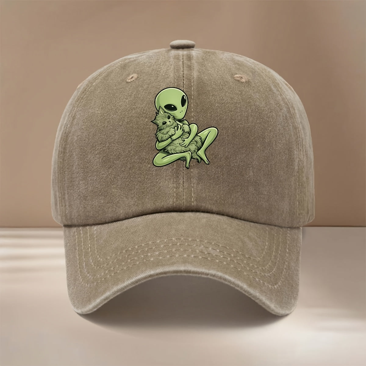 Alien Kitten Pattern Baseball Cap Comfortable Curved Brim Unisex Dad Hat Easy Hip-Hop Hat Fashion Outdoor Casual Hat All-Season Trucker Cap