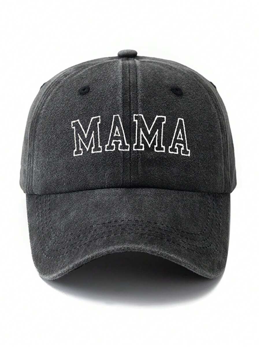 MAKEFGE 2 Stücke Frauen Mode Bestickter "MAMA" Buchstabe verstellbarer Mini Lässig Sonnenhut für Outdoor Alltag Kombinationen