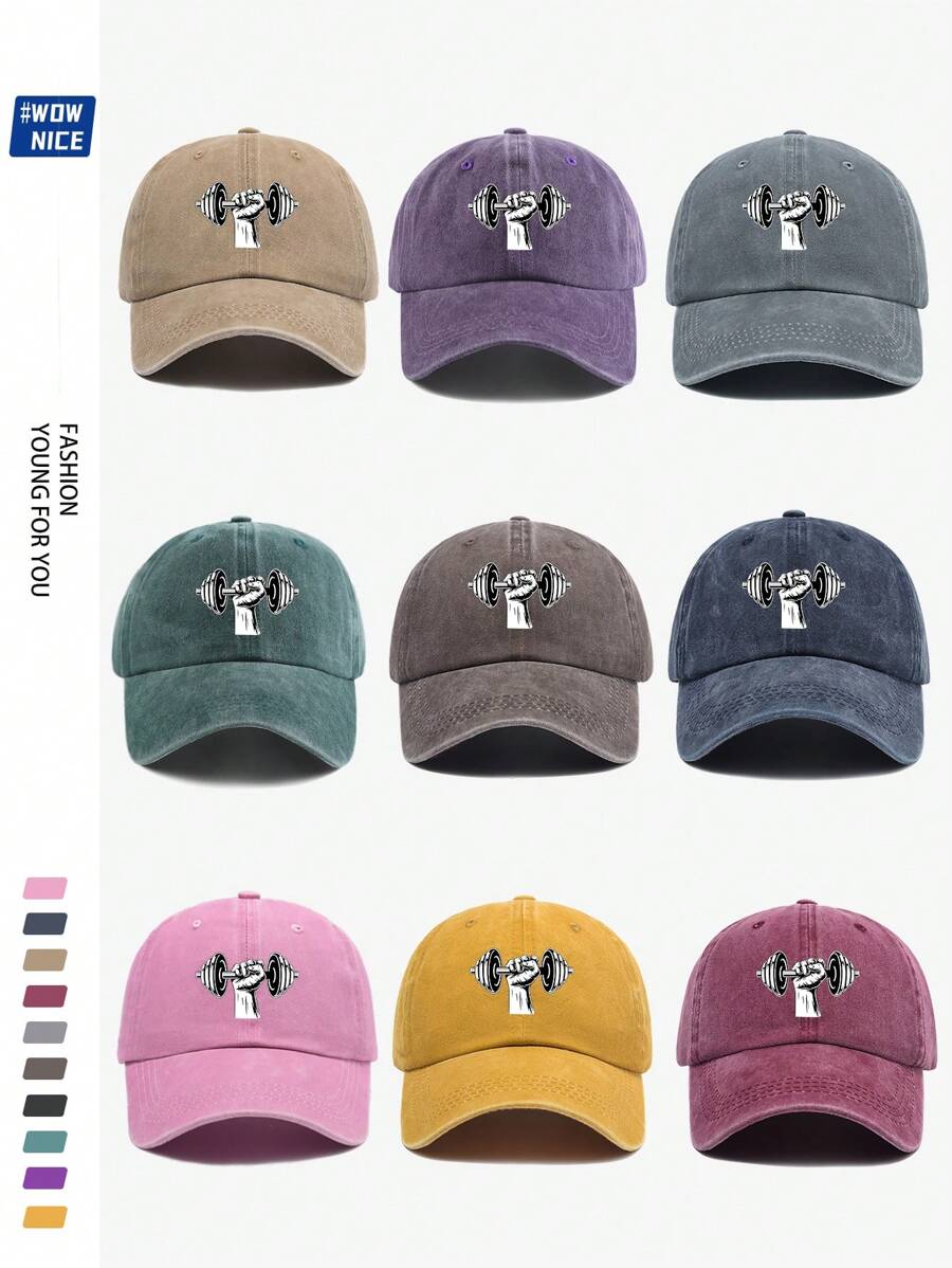 Sportkappe mit Stärke-Aufdruck, retro Unifarben, verstellbare Baseball Mütze für Damen und Herren, Sonnenschutz Kappe für Outdoor Aktivitäten wie Laufen, Fitness, Wandern, Skateboarden, Curved Brim Dad Hut, Paar Geburtstag Feiertags Geschenk