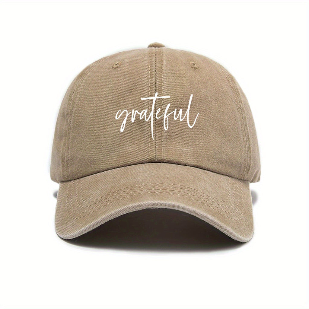 Fashionable Versatile Women'S Baseball Cap with Thanksgiving Cursive Print Design, Sunshade, Breathable, Comfortable, Casual Outdoor Hat, Adjustable Size, Easy to Match Various Styles, Trendy Essential Item