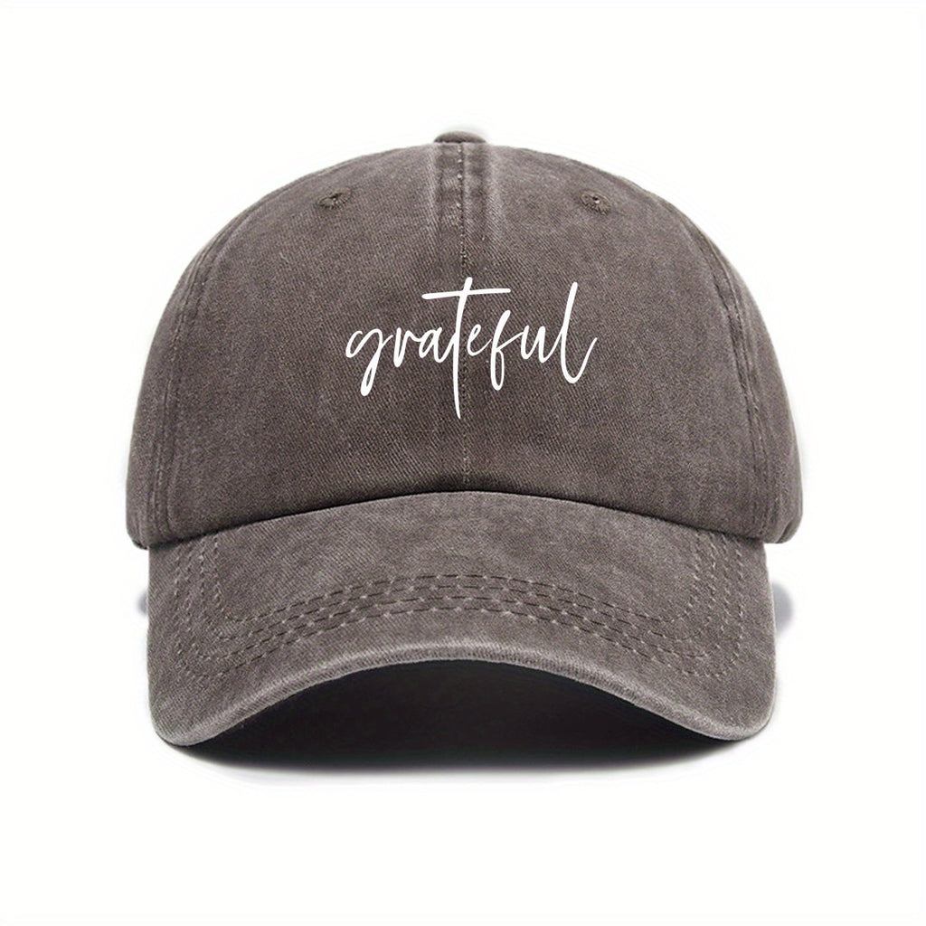 Fashionable Versatile Women'S Baseball Cap with Thanksgiving Cursive Print Design, Sunshade, Breathable, Comfortable, Casual Outdoor Hat, Adjustable Size, Easy to Match Various Styles, Trendy Essential Item