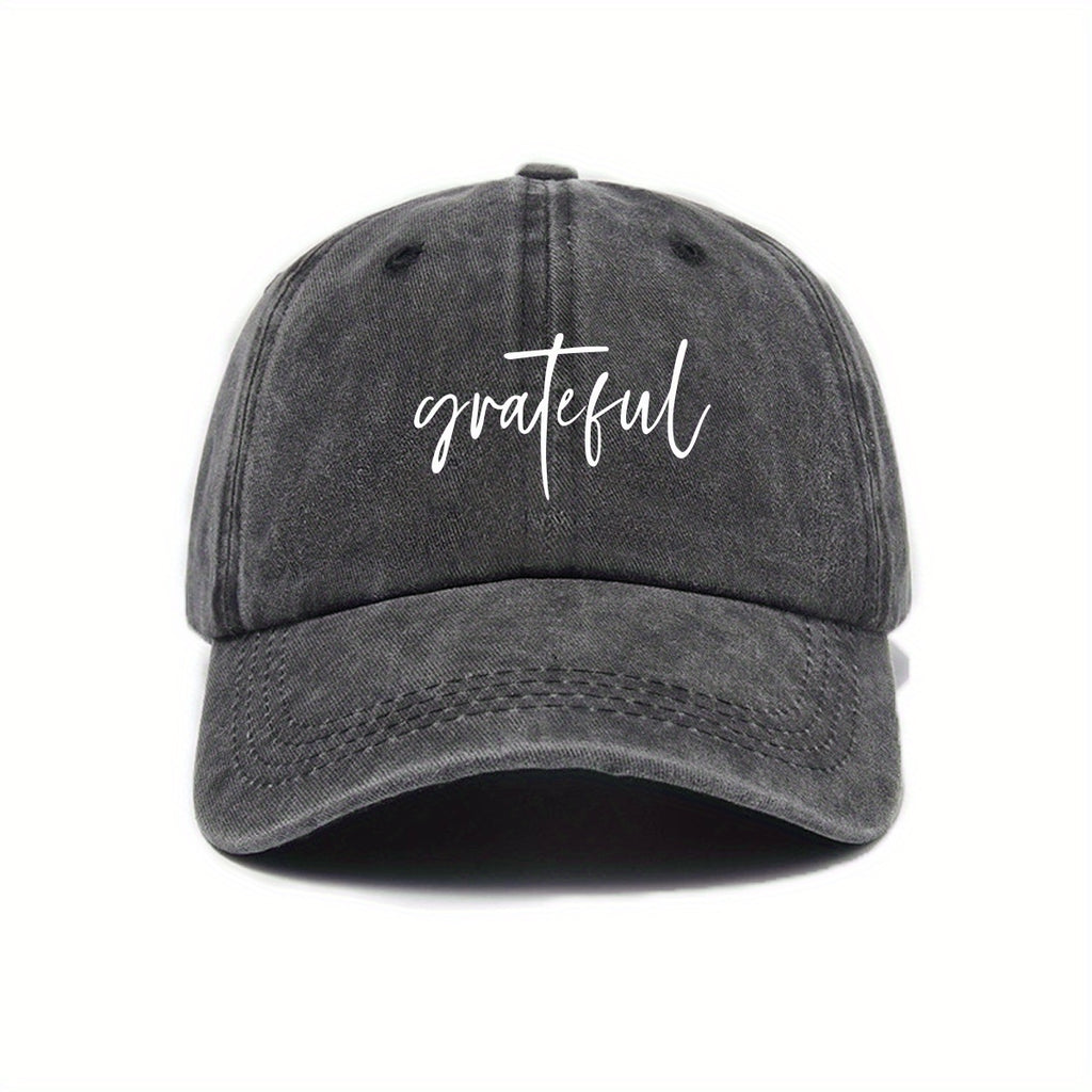 Fashionable Versatile Women'S Baseball Cap with Thanksgiving Cursive Print Design, Sunshade, Breathable, Comfortable, Casual Outdoor Hat, Adjustable Size, Easy to Match Various Styles, Trendy Essential Item