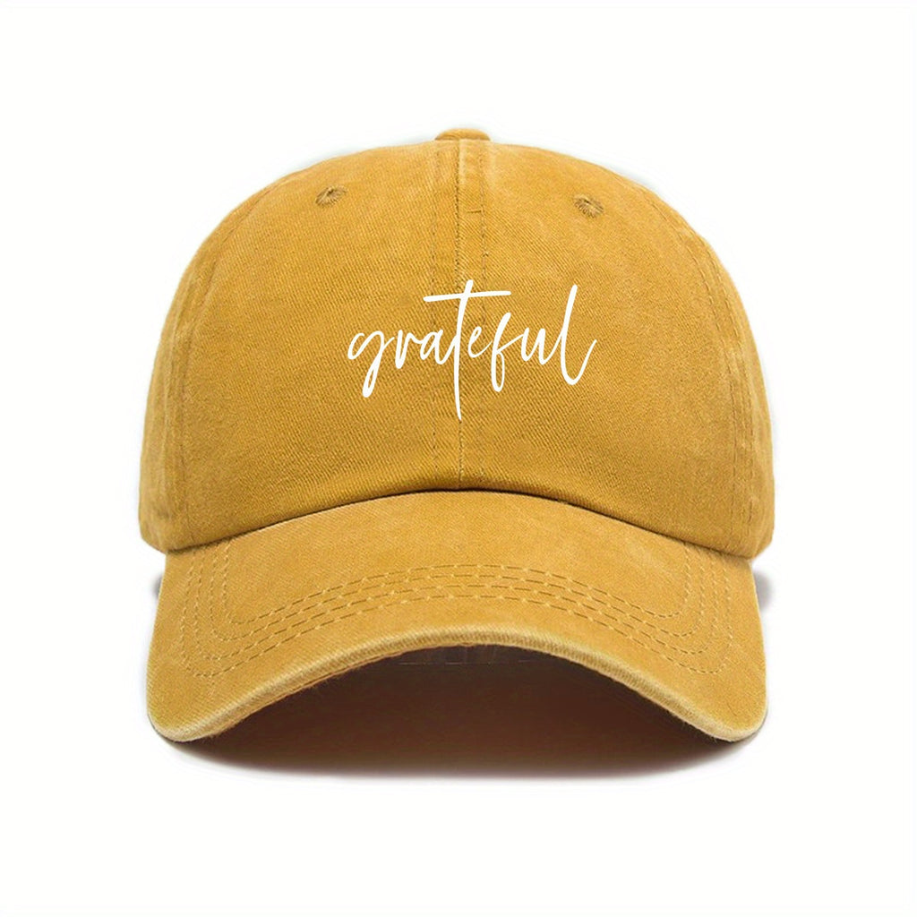 Fashionable Versatile Women'S Baseball Cap with Thanksgiving Cursive Print Design, Sunshade, Breathable, Comfortable, Casual Outdoor Hat, Adjustable Size, Easy to Match Various Styles, Trendy Essential Item