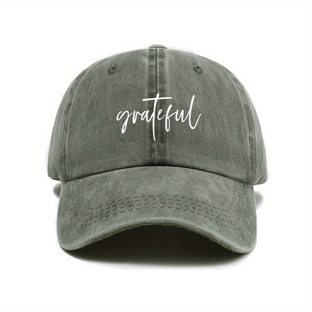 Fashionable Versatile Women'S Baseball Cap with Thanksgiving Cursive Print Design, Sunshade, Breathable, Comfortable, Casual Outdoor Hat, Adjustable Size, Easy to Match Various Styles, Trendy Essential Item