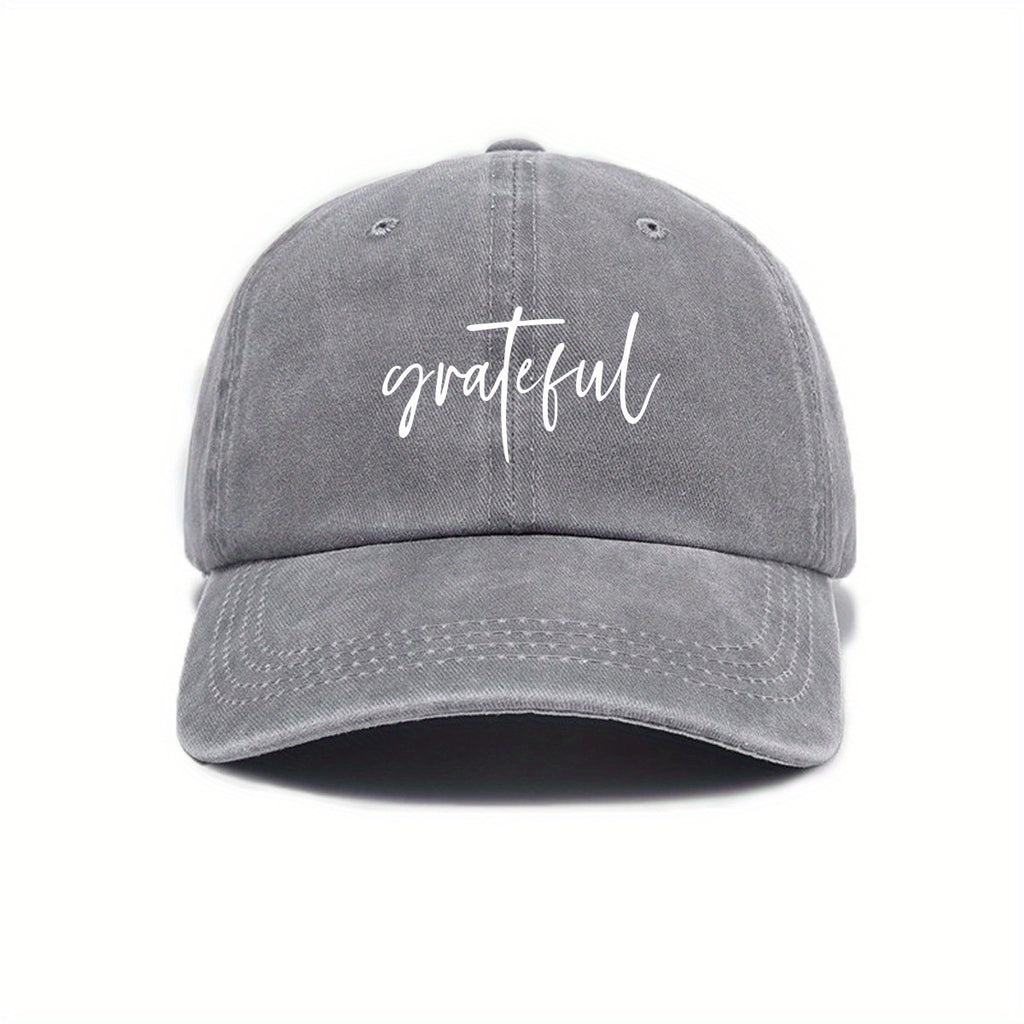 Fashionable Versatile Women'S Baseball Cap with Thanksgiving Cursive Print Design, Sunshade, Breathable, Comfortable, Casual Outdoor Hat, Adjustable Size, Easy to Match Various Styles, Trendy Essential Item