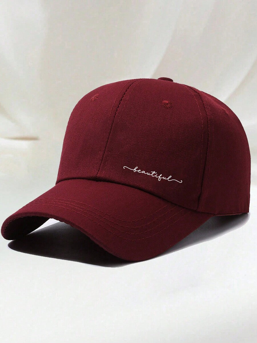 1 Stück khakifarbene Baseballkappe mit doppeltem Herz Stickerei, Unisex Sonnenhut Outdoor Essentiell Halloween