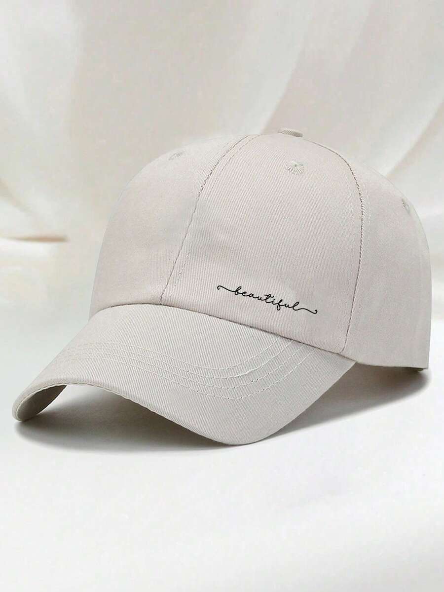 1 Stück khakifarbene Baseballkappe mit doppeltem Herz Stickerei, Unisex Sonnenhut Outdoor Essentiell Halloween