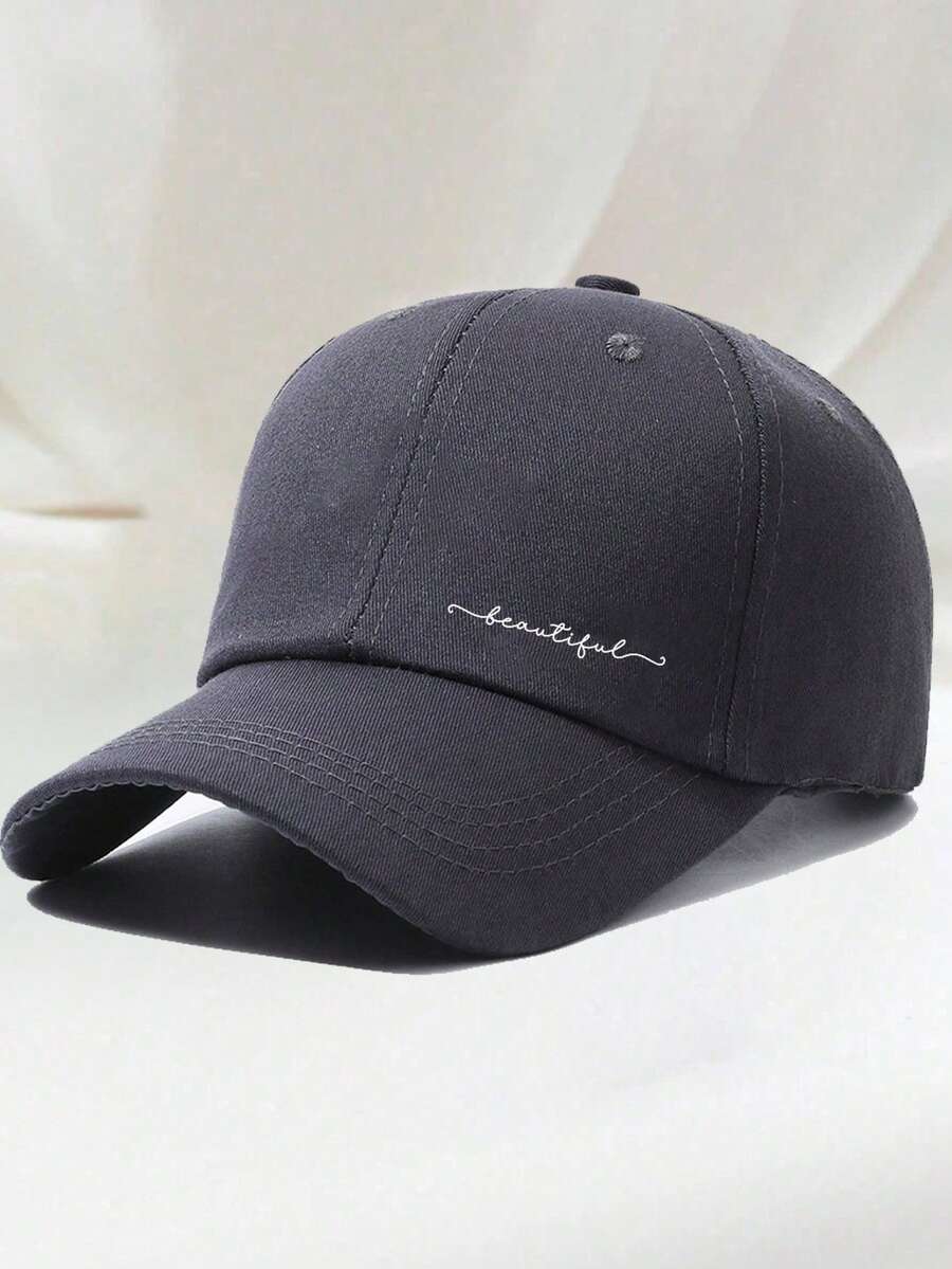1 Stück khakifarbene Baseballkappe mit doppeltem Herz Stickerei, Unisex Sonnenhut Outdoor Essentiell Halloween