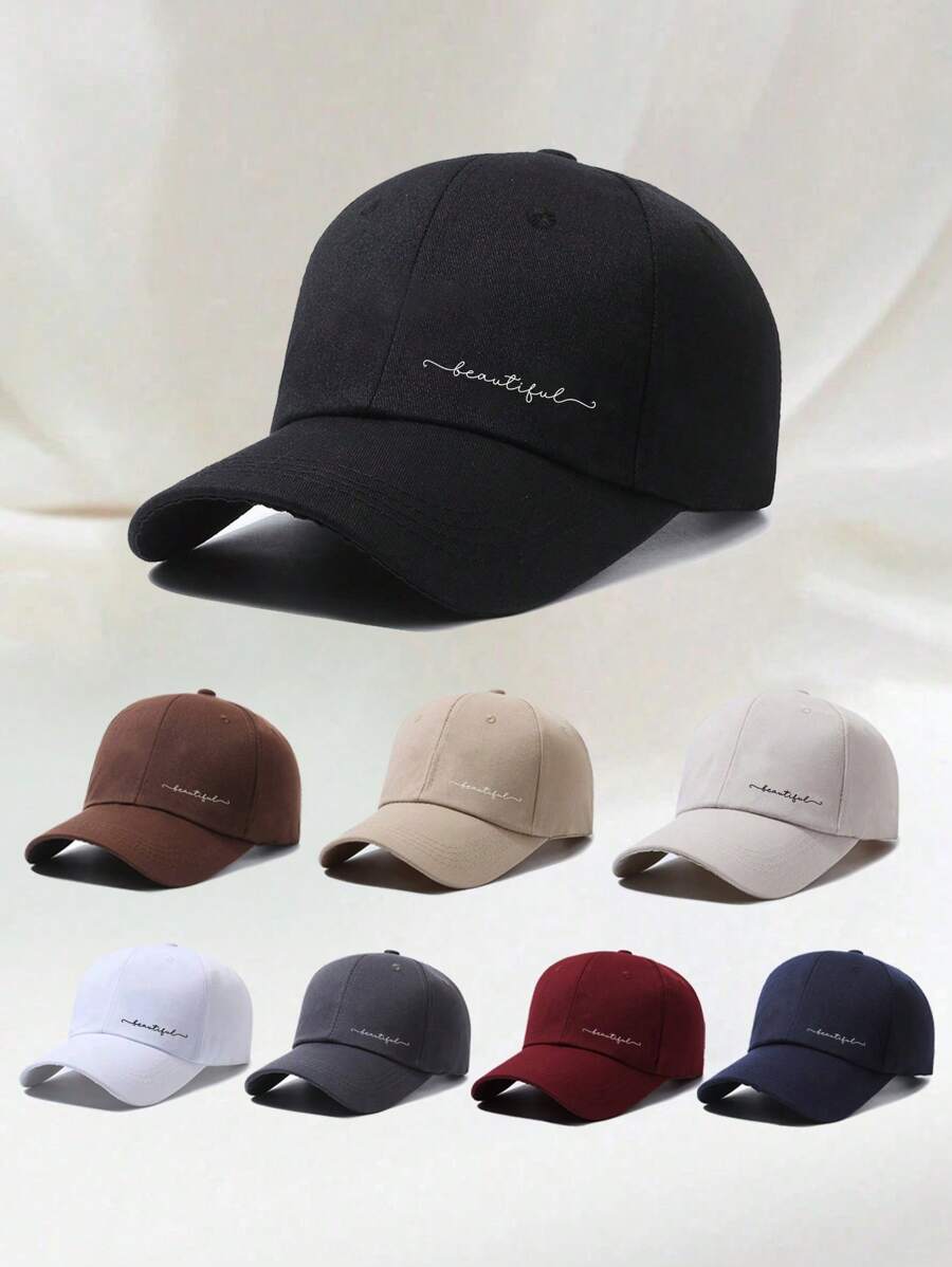 1 Stück khakifarbene Baseballkappe mit doppeltem Herz Stickerei, Unisex Sonnenhut Outdoor Essentiell Halloween