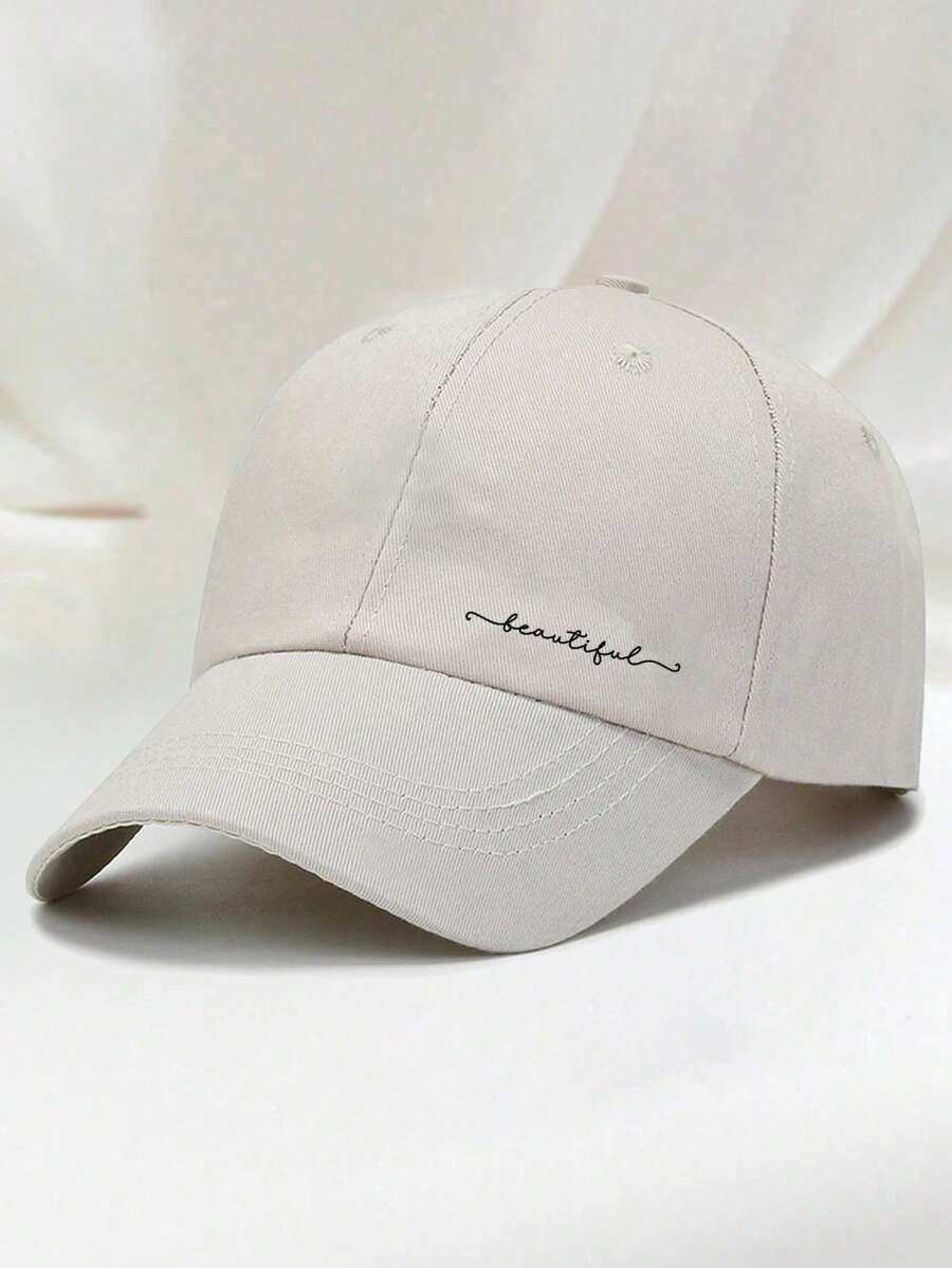 Verstellbare Baseballkappe mit "Schöne" Grafikdruck, Sonnenhut für den Außenbereich, geeignet für Frauen, unverzichtbares tägliches Pendler-Accessoire