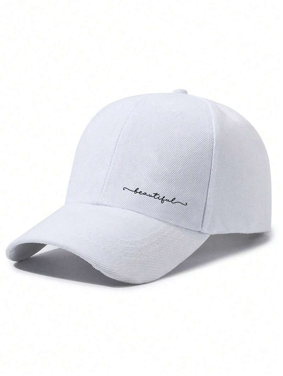 1 Stück khakifarbene Baseballkappe mit doppeltem Herz Stickerei, Unisex Sonnenhut Outdoor Essentiell Halloween