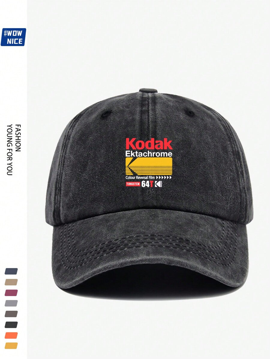 1 Stück Vintage koreanischer Stil SCHWARZE Filmprint Verstellbare Lässig Baseball Kappe, Unisex Retro Trucker Hut, weicher Schirm, das ganze Jahr über, geeignet für Lässig, Wandern, Fotografie, Geburtstage, Partys, Geschenke zu Feiertagen und Valentinstag