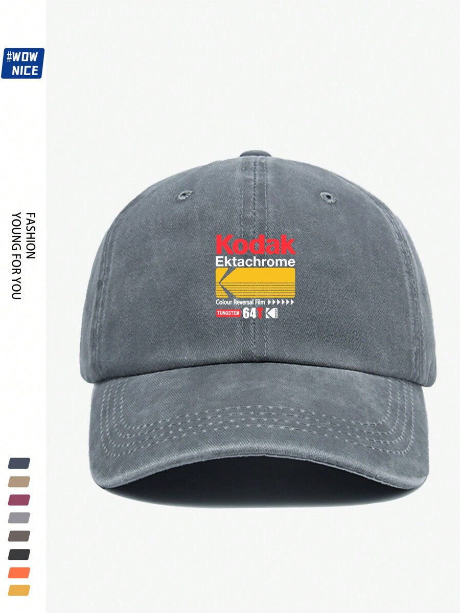 1 Stück Vintage koreanischer Stil SCHWARZE Filmprint Verstellbare Lässig Baseball Kappe, Unisex Retro Trucker Hut, weicher Schirm, das ganze Jahr über, geeignet für Lässig, Wandern, Fotografie, Geburtstage, Partys, Geschenke zu Feiertagen und Valentinstag