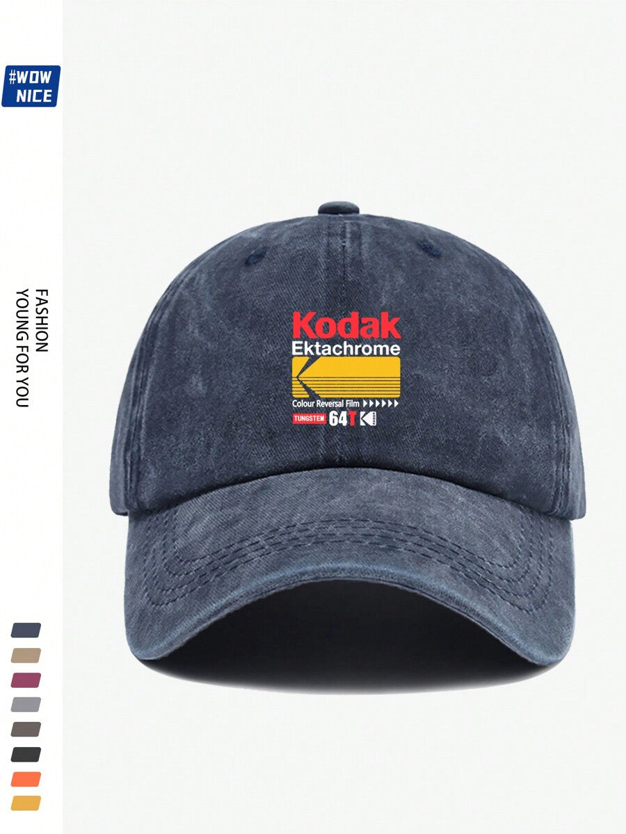 1 Stück Vintage koreanischer Stil SCHWARZE Filmprint Verstellbare Lässig Baseball Kappe, Unisex Retro Trucker Hut, weicher Schirm, das ganze Jahr über, geeignet für Lässig, Wandern, Fotografie, Geburtstage, Partys, Geschenke zu Feiertagen und Valentinstag