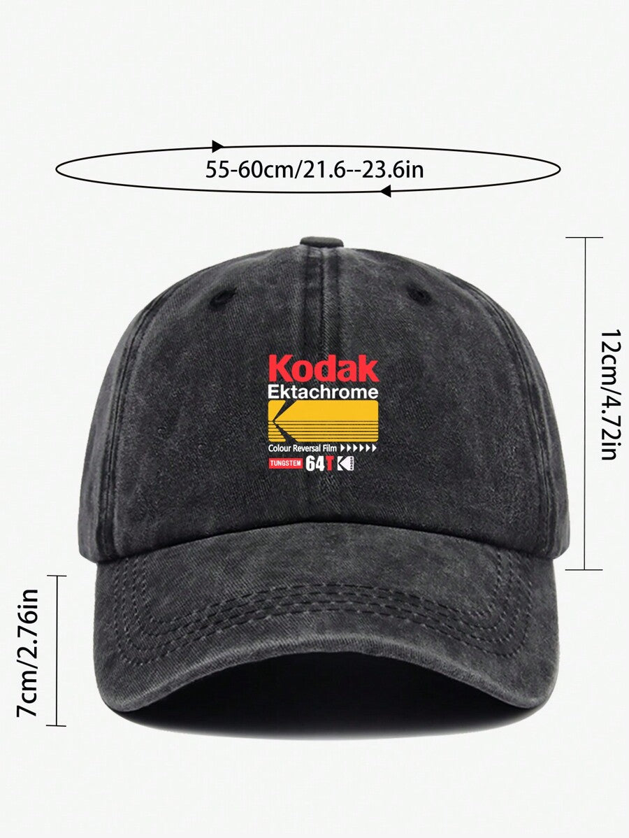 1 Stück Vintage koreanischer Stil SCHWARZE Filmprint Verstellbare Lässig Baseball Kappe, Unisex Retro Trucker Hut, weicher Schirm, das ganze Jahr über, geeignet für Lässig, Wandern, Fotografie, Geburtstage, Partys, Geschenke zu Feiertagen und Valentinstag