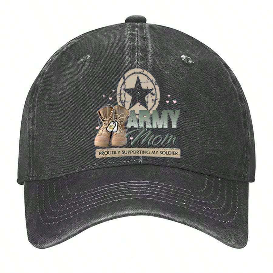 Army Mom's Loving Support Washed Baseball Hats