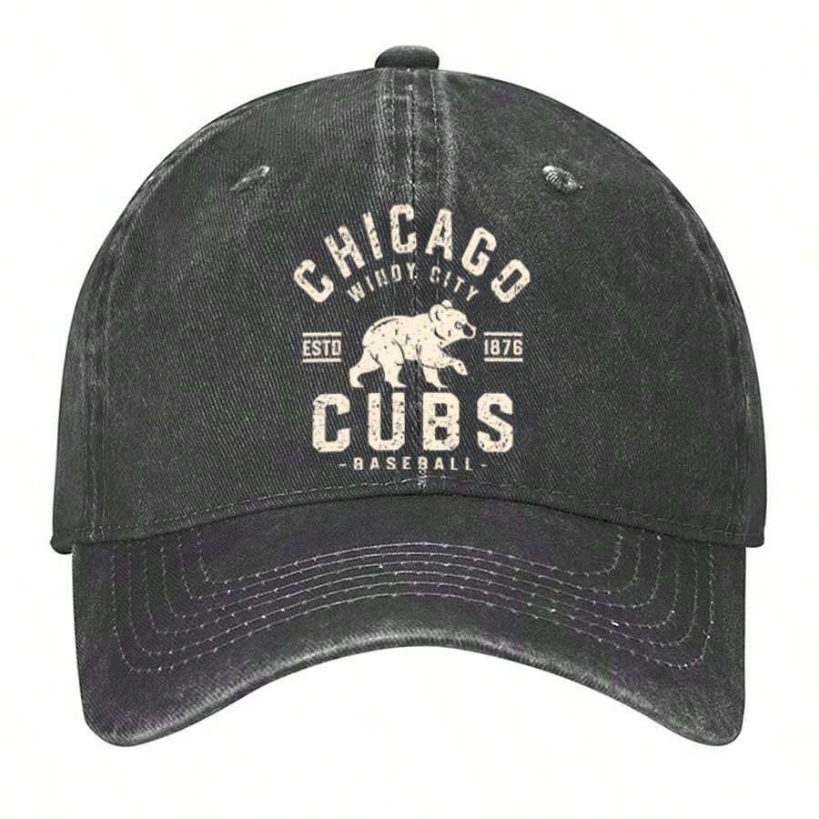 Chicago Cubs Baseball Logo Washed Baseball Hats