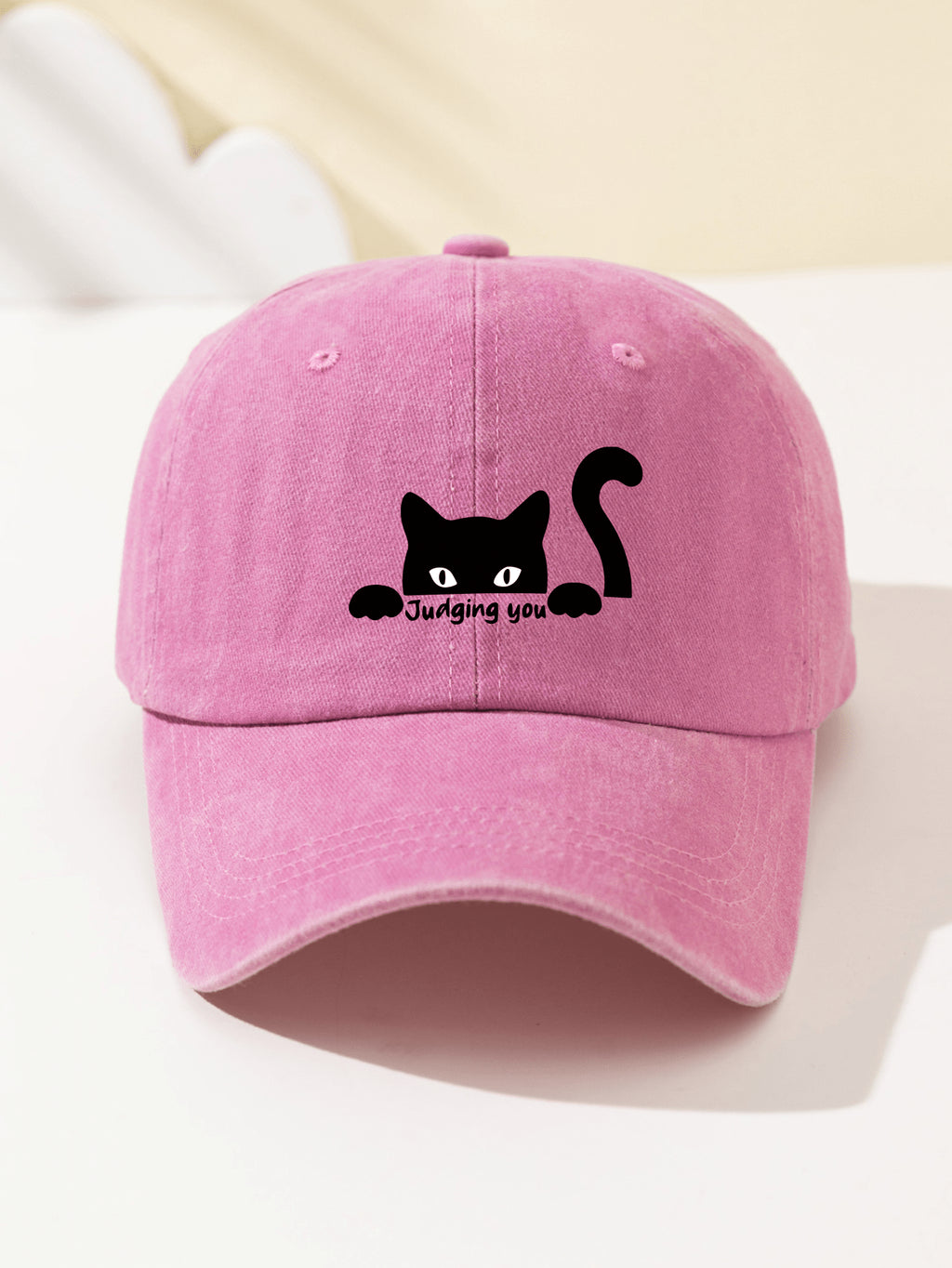 1 Stück Damen Baseball Kappe mit Katzen-Motiv, modischer, atmungsaktiver und vielseitiger Sonnenhut mit verstellbarem Umfang, süßes Tiermuster, geeignet für tägliche Fahrten, Studium, Arbeit, Treffen, Outdoor-Sport, Camping, Urlaub, Paar-Geschenk