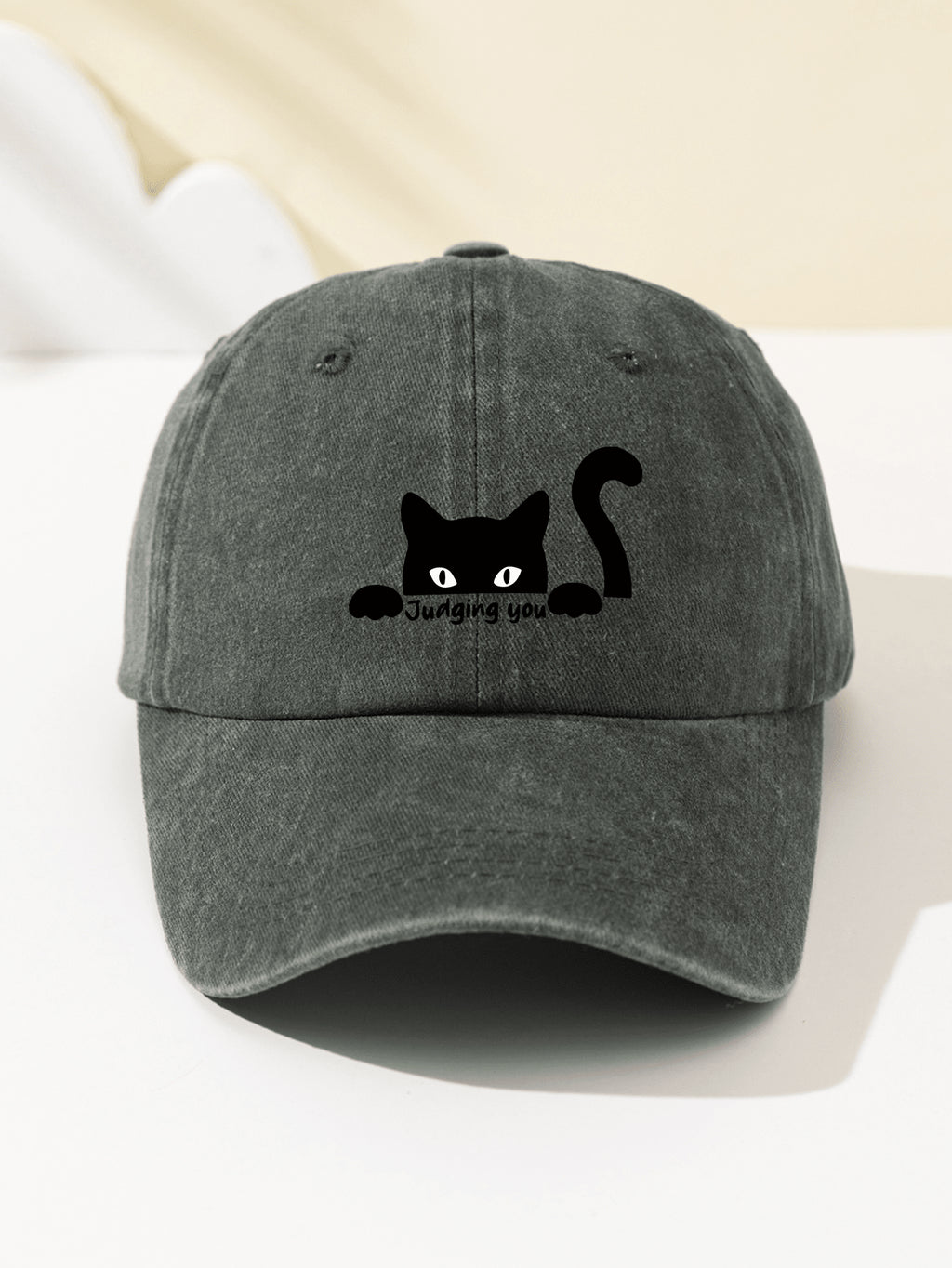 1 Stück Damen Baseball Kappe mit Katzen-Motiv, modischer, atmungsaktiver und vielseitiger Sonnenhut mit verstellbarem Umfang, süßes Tiermuster, geeignet für tägliche Fahrten, Studium, Arbeit, Treffen, Outdoor-Sport, Camping, Urlaub, Paar-Geschenk