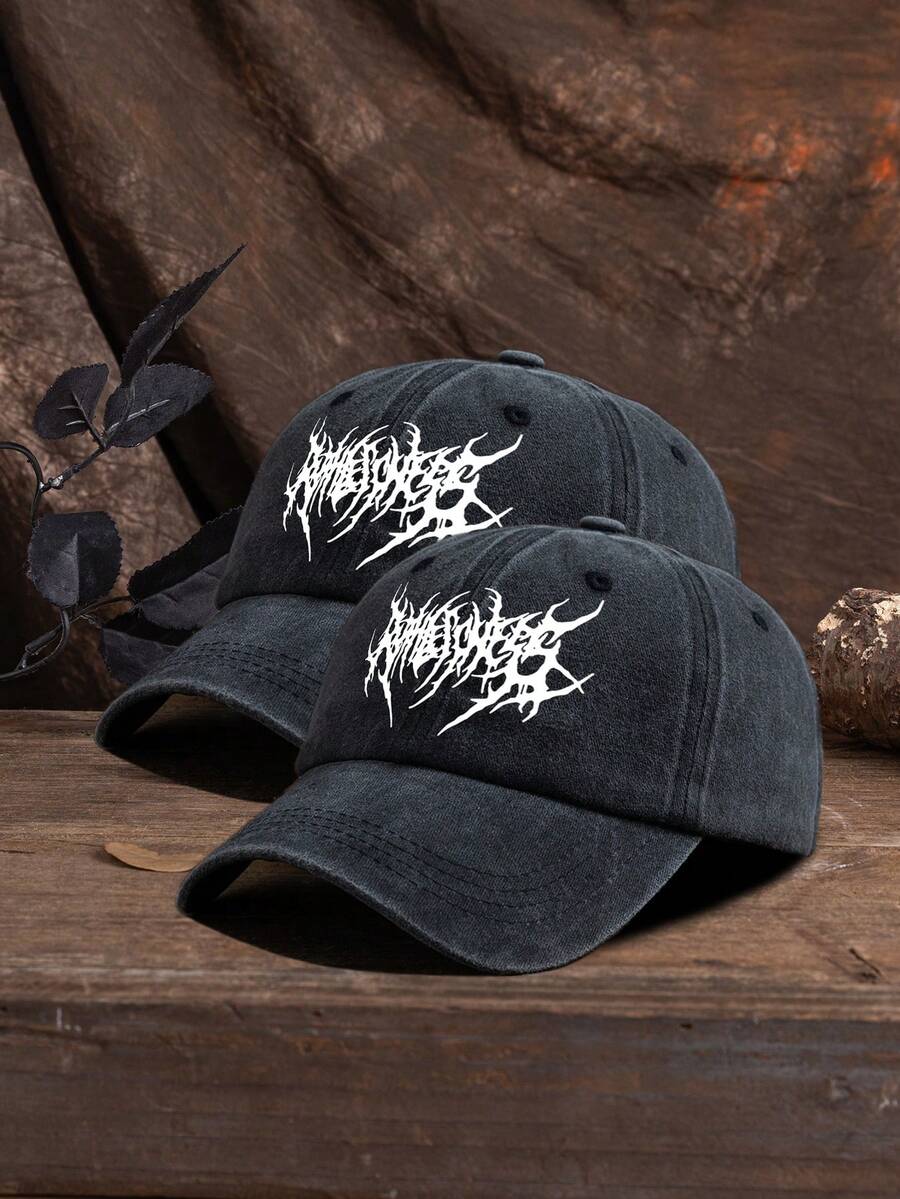 MAKEFGE 1 Stück Unisex Lässig Mode CALIFORNIA bestickte, verwaschene UV-Schutz verstellbare weiche Baseballkappe für den Outdoor-Gebrauch, passend für tägliches Outfit und Halloween