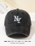 1 Stück Damen Überlappende NY Buchstaben bestickte weiche Baseball Kappe, modisch & personalisiert, verstellbare Passform, geeignet für Outdoor-Sport, Reisen, Camping, Treffen, Urlaub