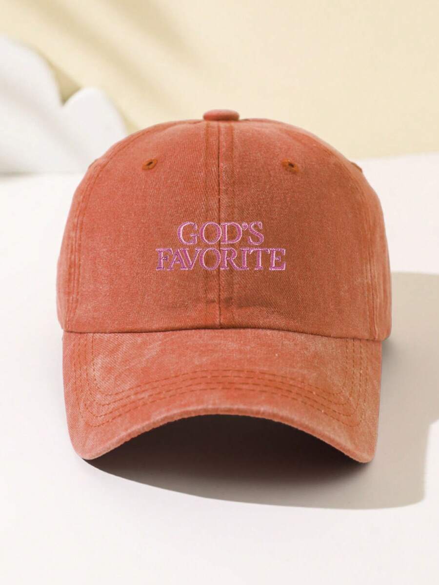 1 Stück Damen Baseballkappe mit Stickerei "God's Favorite", verstellbarer Schirm, atmungsaktiv für Outdoor, geeignet für Sport, Camping, Reisen, Geschenk