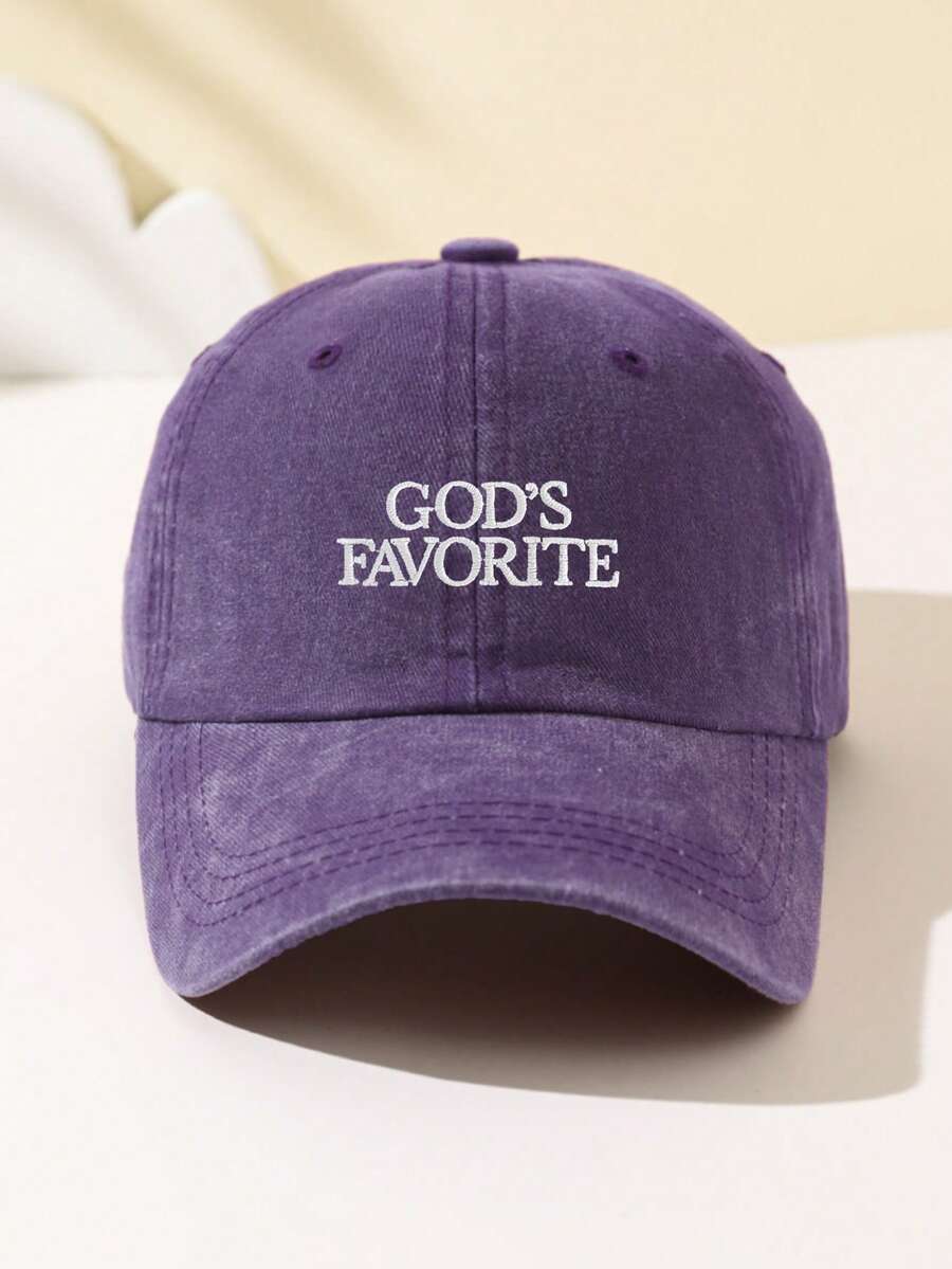 1 Stück Damen Baseballkappe mit Stickerei "God's Favorite", verstellbarer Schirm, atmungsaktiv für Outdoor, geeignet für Sport, Camping, Reisen, Geschenk