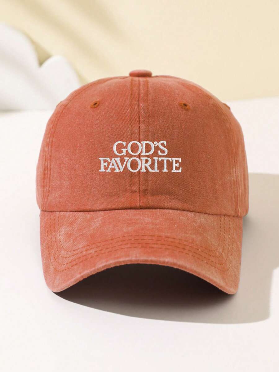 1 Stück Damen Baseballkappe mit Stickerei "God's Favorite", verstellbarer Schirm, atmungsaktiv für Outdoor, geeignet für Sport, Camping, Reisen, Geschenk