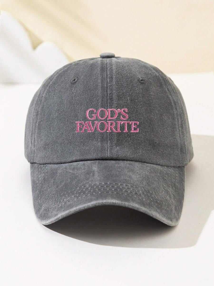 1 Stück Damen Baseballkappe mit Stickerei "God's Favorite", verstellbarer Schirm, atmungsaktiv für Outdoor, geeignet für Sport, Camping, Reisen, Geschenk