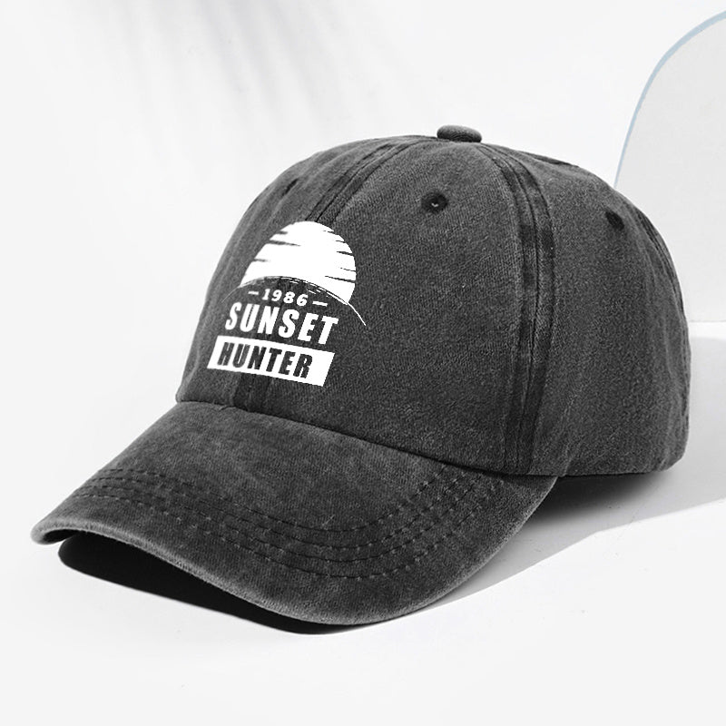 Unisex Sunset SUN SET Printed Washed Vintage Baseball Cap Fashion Men Women Sun Hat Outdoor Cap Adjustable Size Trucker Hat Suitable for All Seasons Daily Wear
